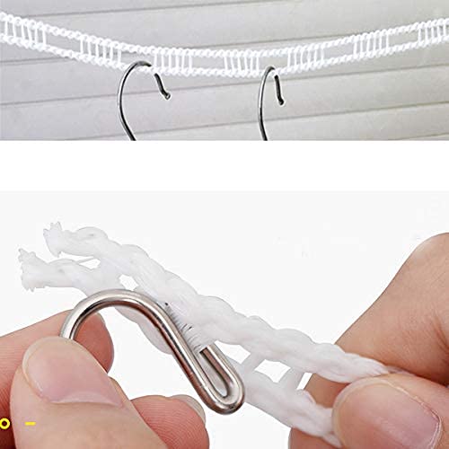 5 Meters Windproof Anti-Slip Clothes Washing Line Drying Nylon Rope with Hooks 5 Meter Nylon Clothesline Rope (Color May Vary)