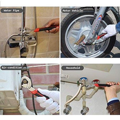 Adjustable Universal Multi Function Wrench Spanner Set Tools Snap and Grip Open End Snap N Grip Tool Spanner 9Mm to 32 Mm Works (Set of 2 Piece)