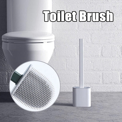 Silicon Toilet Brush with Slim Holder Flex Toilet Brush