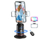 Q02 Auto Face Tracking Mobile Phone Holder, 360° Rotation Gimbal Stabilizer Tripod Smart Shooting Camera Mount for Live Vlog Streaming Video (Gimbal+Rechargeable Remote Control+2 LED Lights)