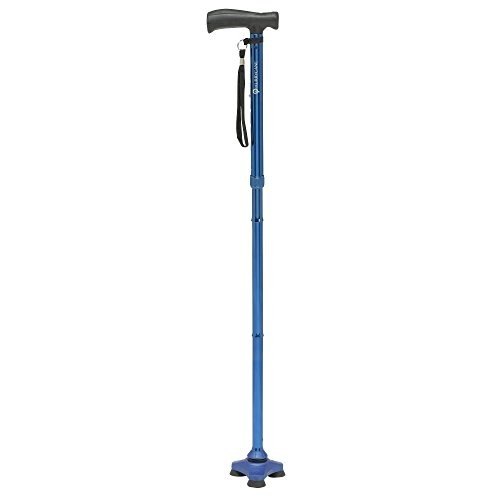 Trusty Cane Adjustable Walking Stick with LED Light for Old Men, Women (Black)
