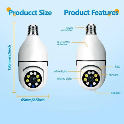 Wi-Fi CCTV Camera V380 Pro | Indoor 360° Smart Home Security Camera Light Vision 24x7 Continuous Recording with Motion Sensor LED Lights