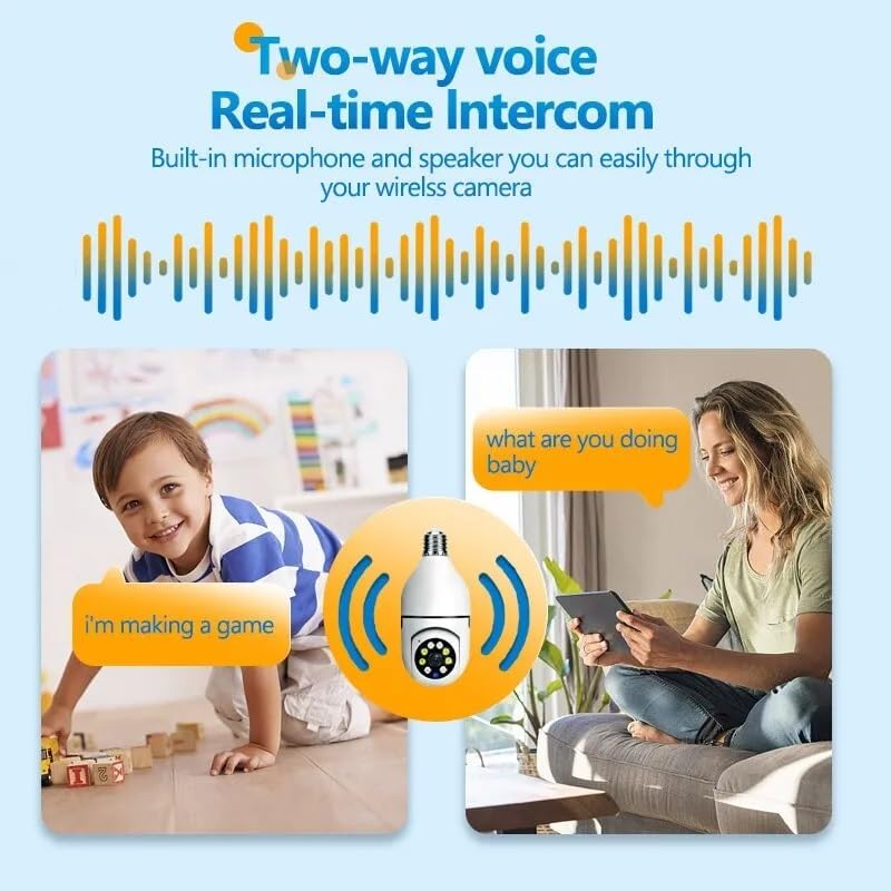 Wi-Fi CCTV Camera V380 Pro | Indoor 360° Smart Home Security Camera Light Vision 24x7 Continuous Recording with Motion Sensor LED Lights
