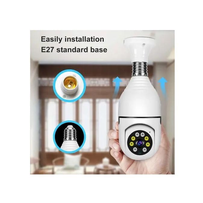 Wi-Fi CCTV Camera V380 Pro | Indoor 360° Smart Home Security Camera Light Vision 24x7 Continuous Recording with Motion Sensor LED Lights