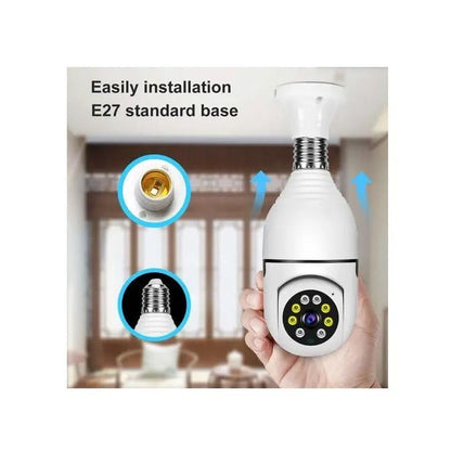 Wi-Fi CCTV Camera V380 Pro | Indoor 360° Smart Home Security Camera Light Vision 24x7 Continuous Recording with Motion Sensor LED Lights