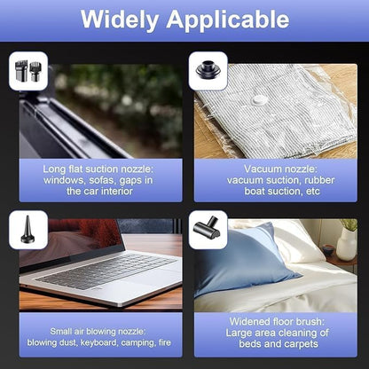 Portable Car Vacuum Cleaner with Blower | USB Rechargeable Wireless Handheld Car Vacuum Cleaner Traveling,Portable,Rechargeable (4in1)